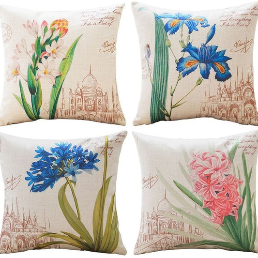 Set of four digital cushions covers