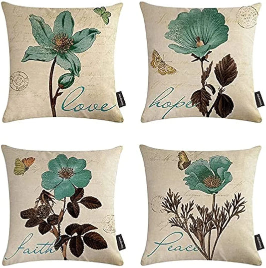 Set of four digital printed cushions covers