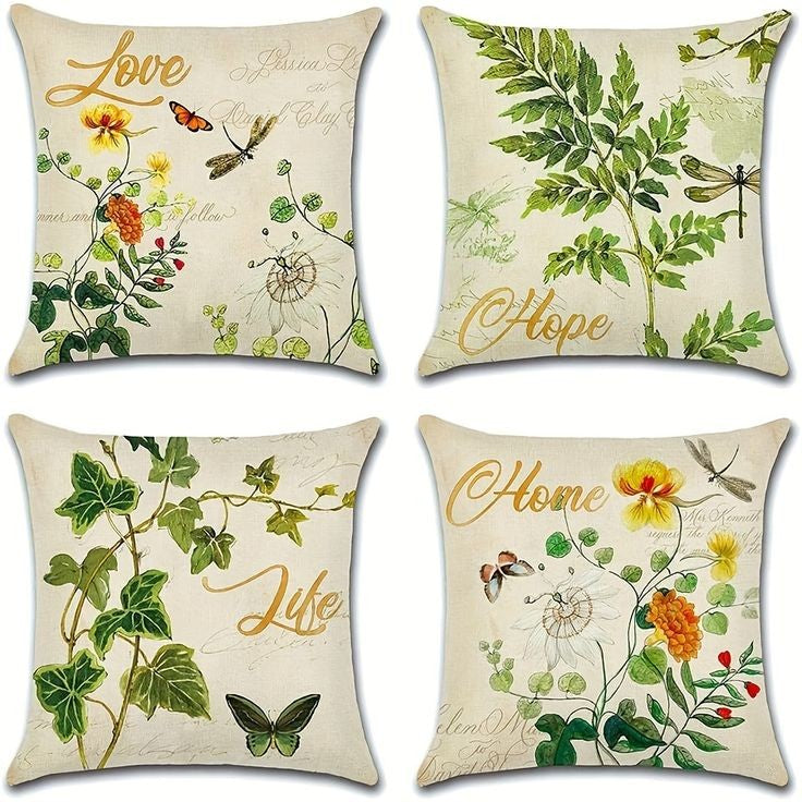 Set of four digital printed cushions covers