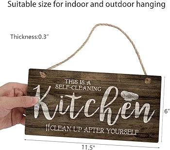 Kitchen rules wall hanging