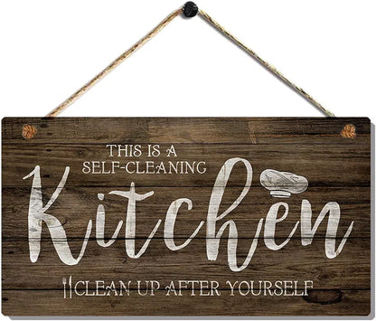 Kitchen rules wall hanging