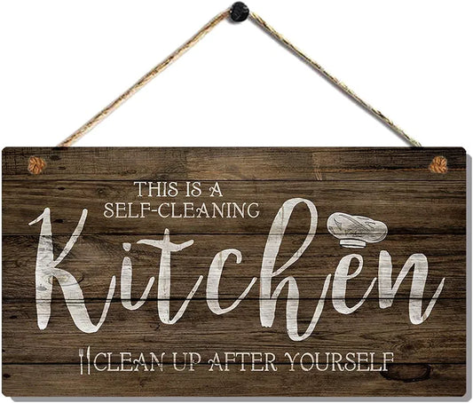 Kitchen rules wall hanging