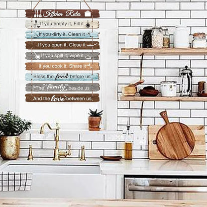 Kitchen hanging wall art.