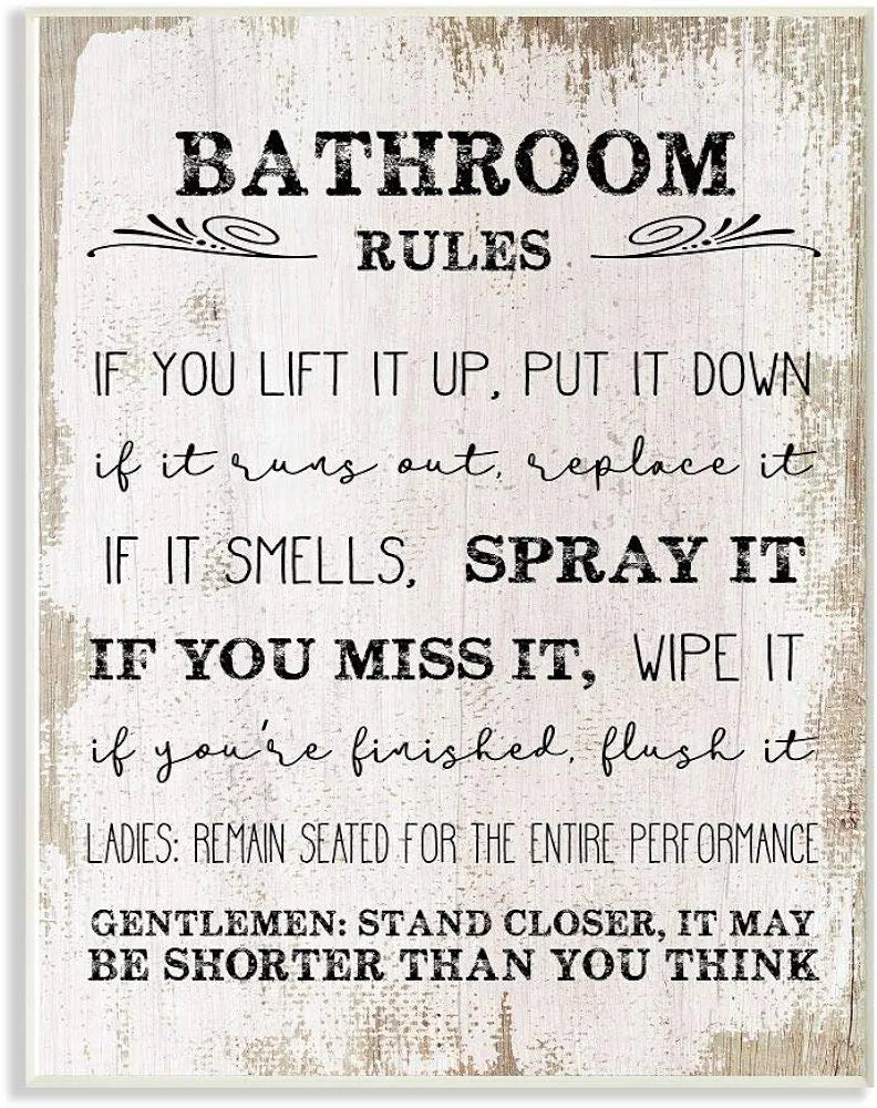 Bath room rules