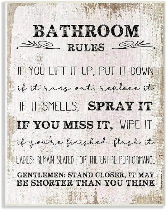 Bath room rules