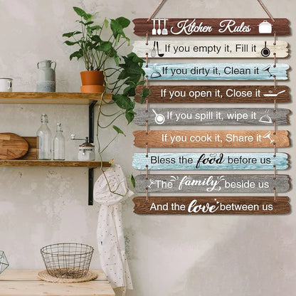 Kitchen hanging wall art.