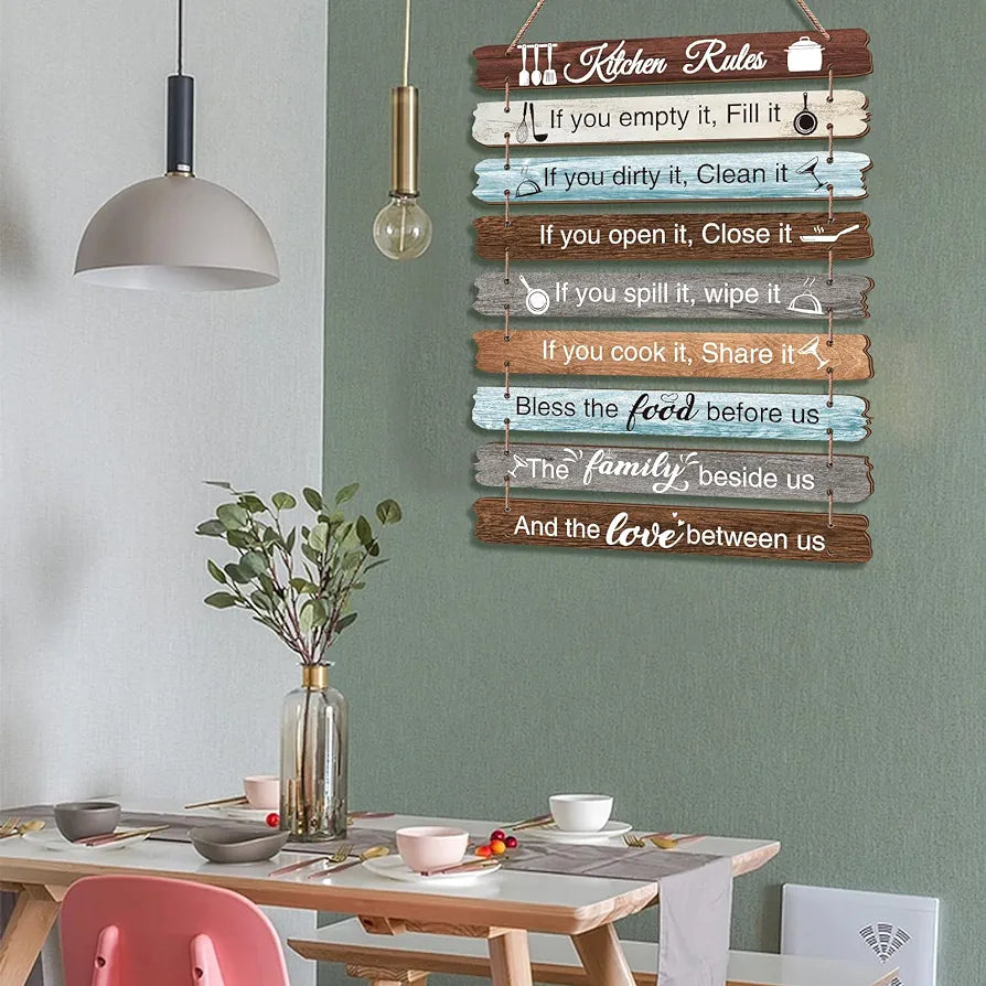 Kitchen hanging wall art.