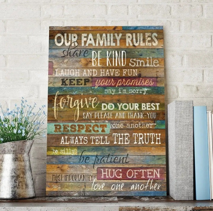 Family rules wall hanging