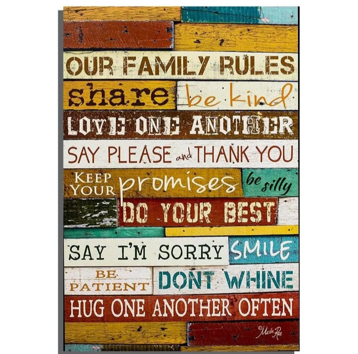 Family rules wall hanging