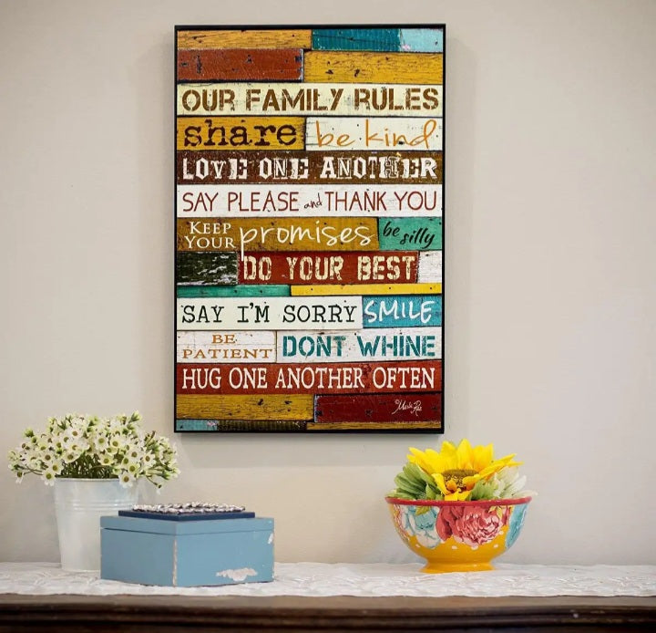 Family rules wall hanging