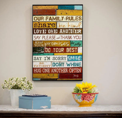 Family rules wall hanging