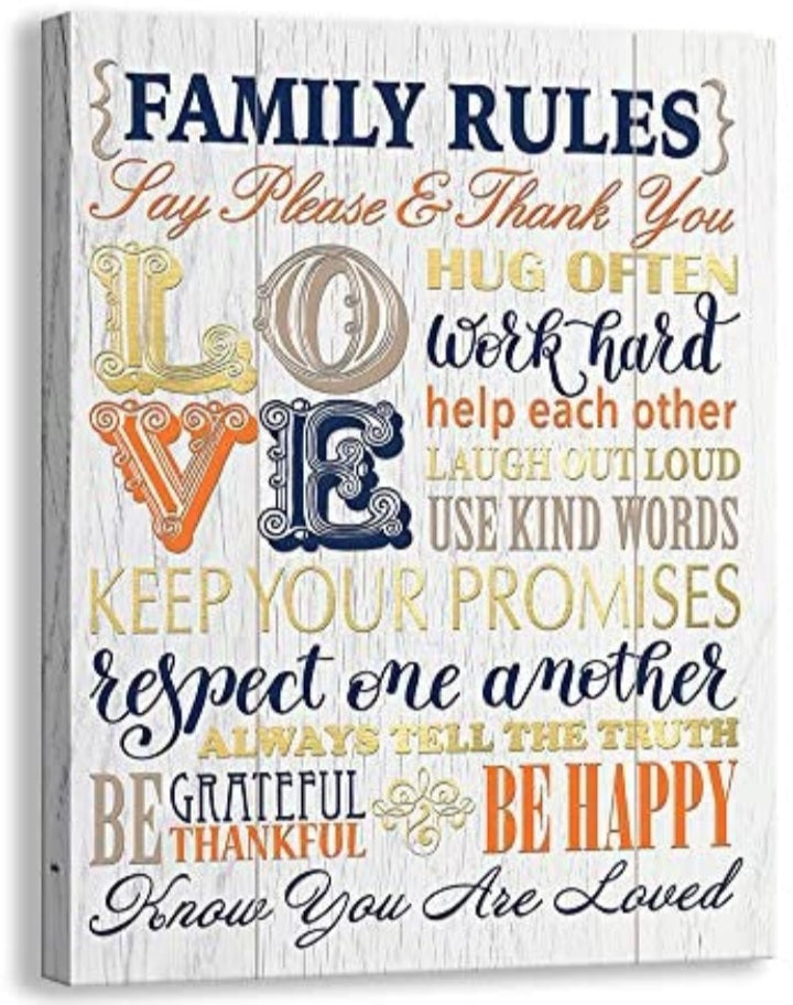 Family rules wall hanging