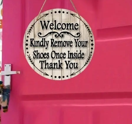 (Copy) Welcome sign hanging