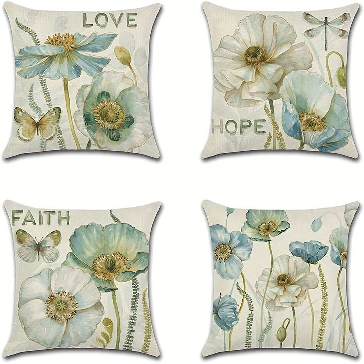 Set of four digital printed cushions covers