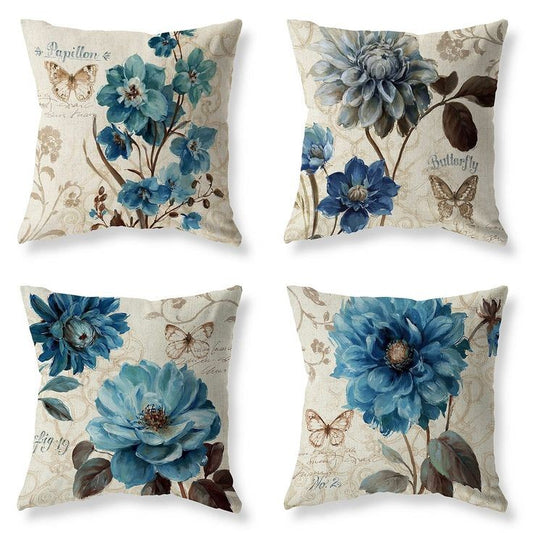 Set of four digital cushions covers