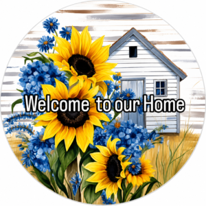 Sunflower Welcome to Our Home Hanging Sign