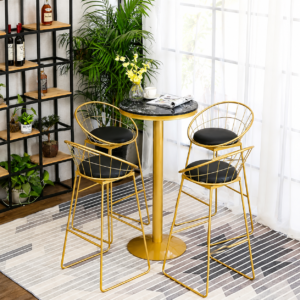 Modern Gold Bistro Table & Chair Set
