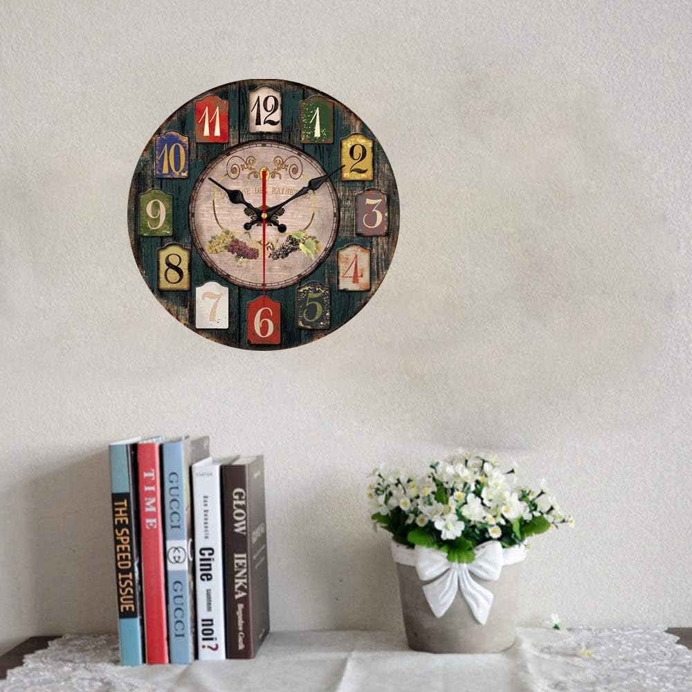 Rustic Vintage Round Wall Clock - Image 4