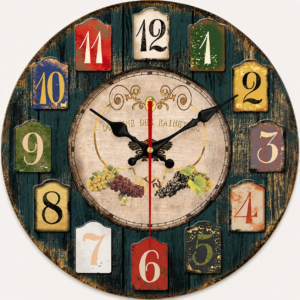 Rustic Vintage Round Wall Clock