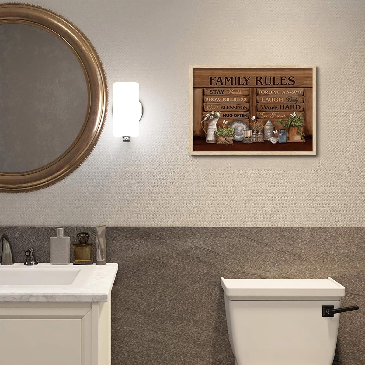 Family rules, home decor. Size 12 x 18 inch - Image 3