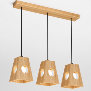 Modern Wooden 3-Light Pendant Ceiling Lamp