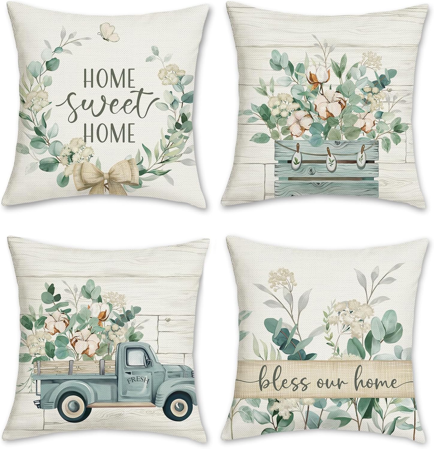 Set of four cushion covers