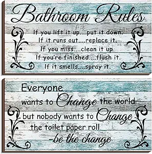Set of two bathroom rules