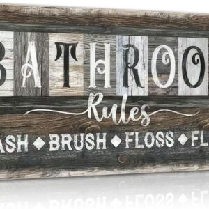 Bath room rules hanging