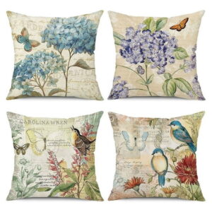 Set of four varigated cushion covers