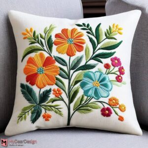 Embroidery cushion cover